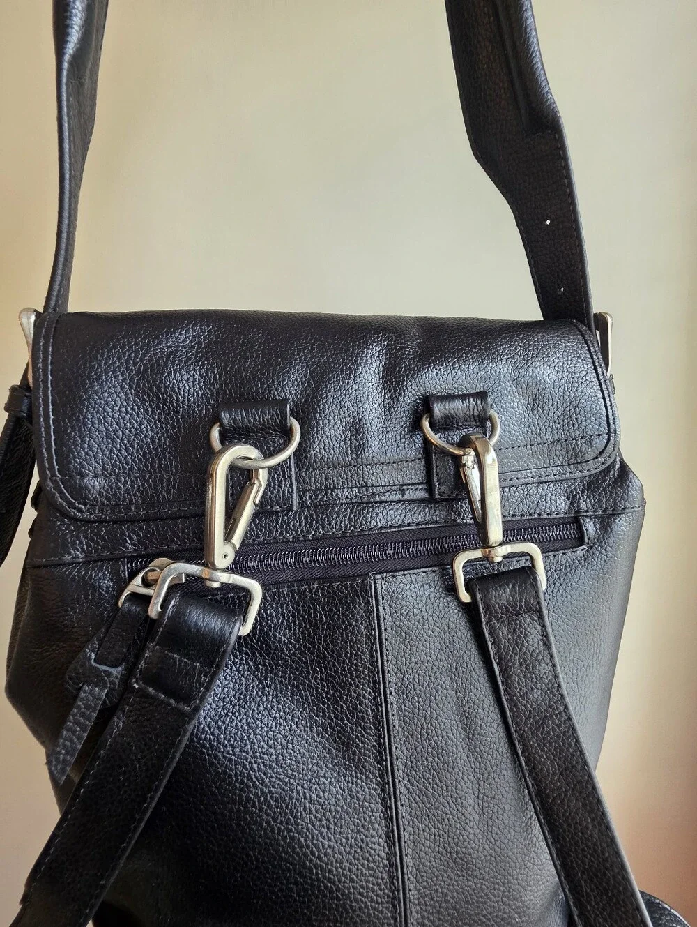 Leather Convertible Backpack with Wallet